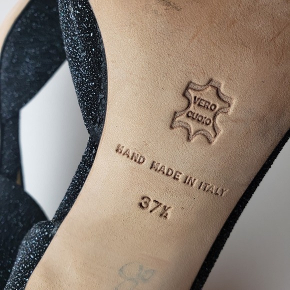 Linda Pritcher‎  Soutine Made In Italy Black Onyx  Pumps Size 7 1/2 Eur 37 1/2 - Picture 10 of 11